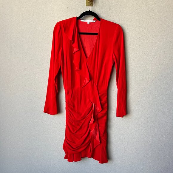 Veronica Beard Odessa Poppy Red Ruffle Mini Dress Size 4 - Picture 2 of 5